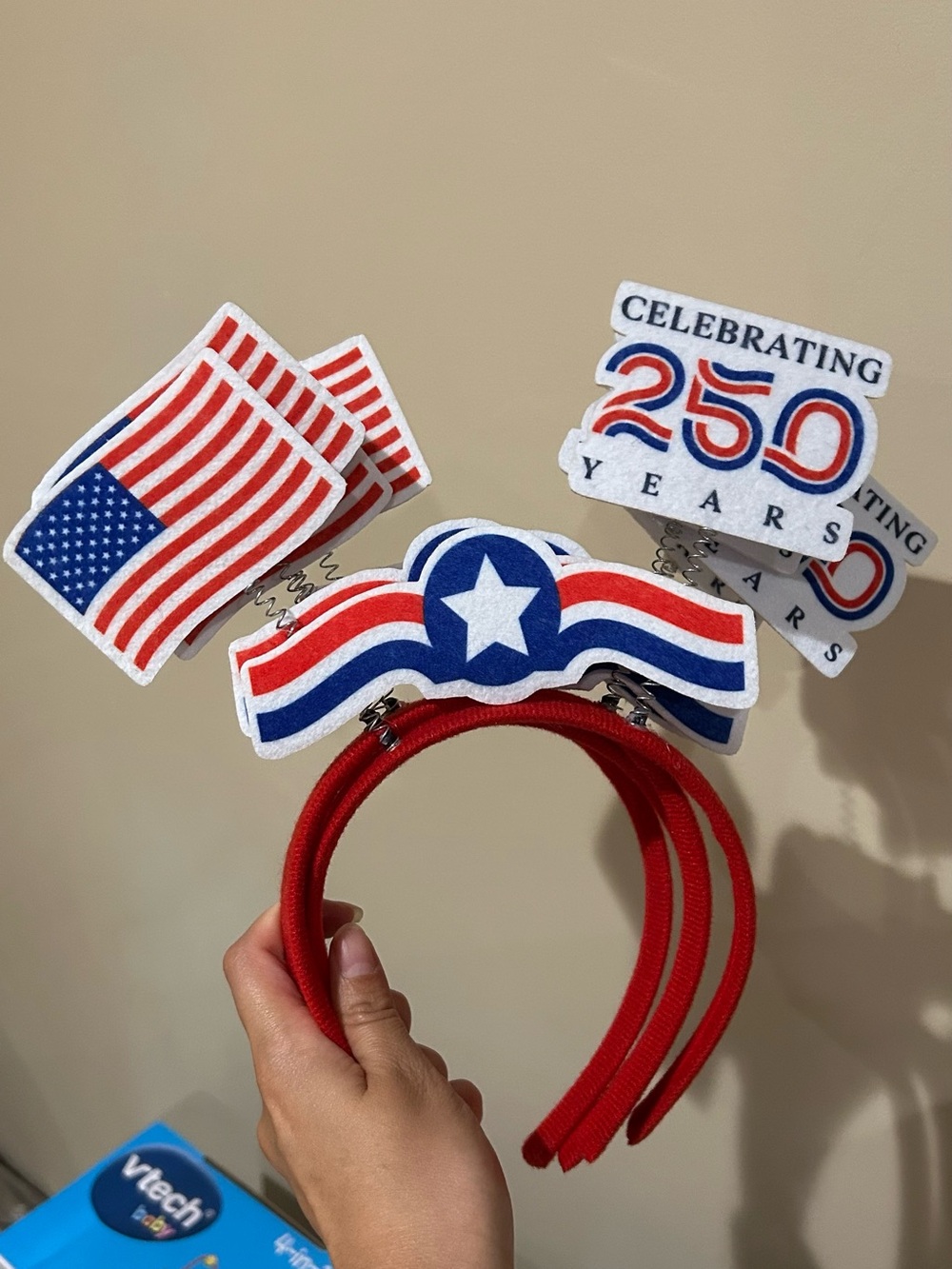 Patriotic Red, White & Blue Headband — Celebration Flag Design